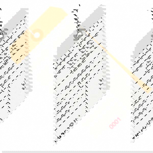 Blank Tag: 6-1/4'' High, Manila & White, Synthetic Paper